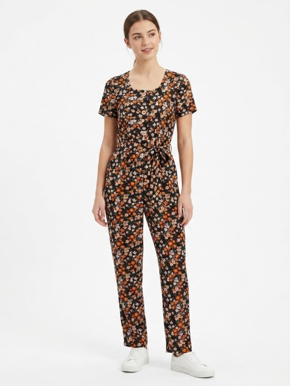 Rebel Sugar Girls Floral Stretch Belted Jumpsuit NEW- Sz. Lrg/12
